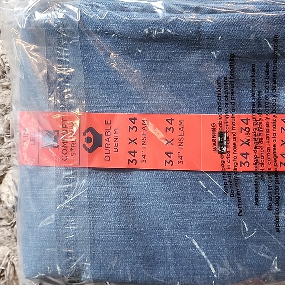 NWT CHAPS DURABLE DENIM SLIM STRAIGHT JEANS SZ 34x34 - Picture 3 of 5